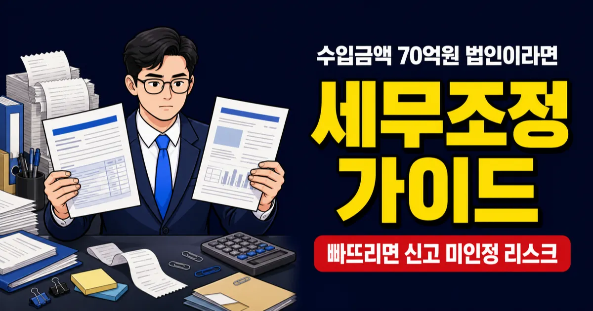 세무조정계산서, 수입금액 70억원이면 외부조정 필수일까?
