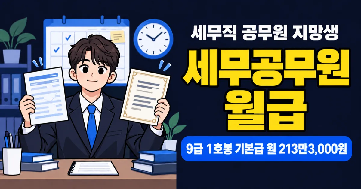 세무직 공무원 월급 213만원? 9급 첫해 연 보수는 어떻게 달라질까