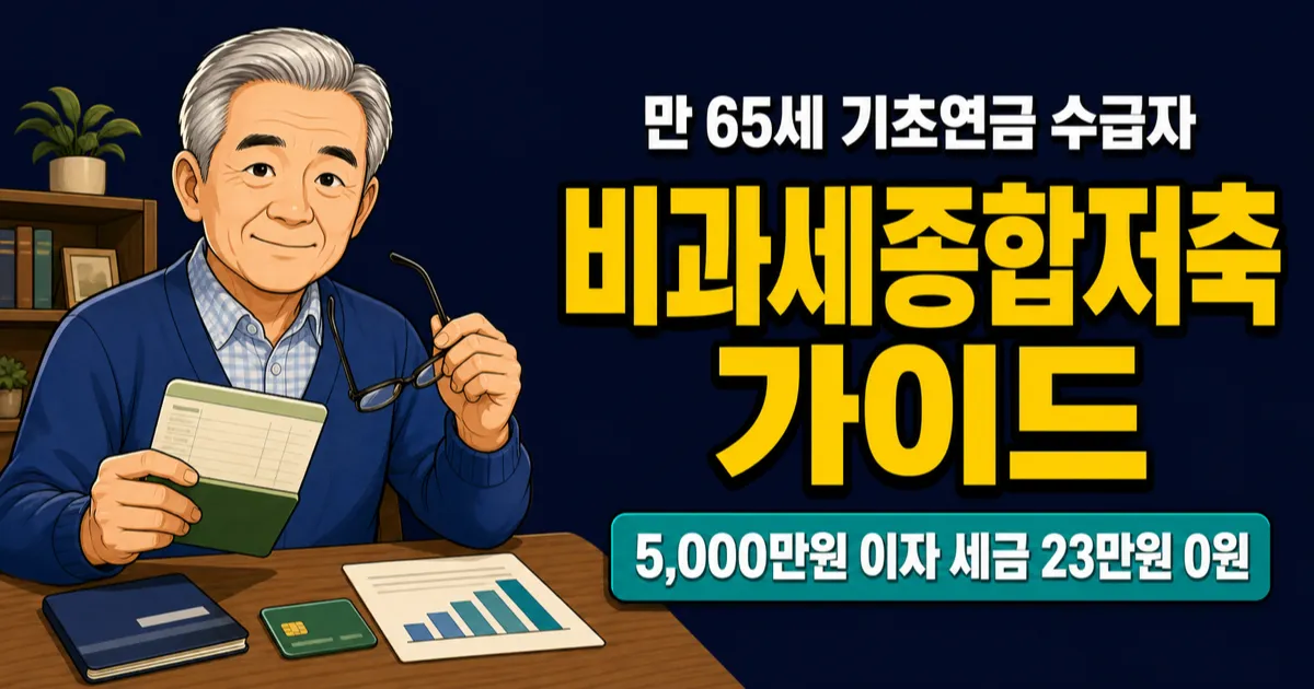 비과세종합저축, 5000만원 이자에 세금 0원? 달라진 가입 조건 확인하세요