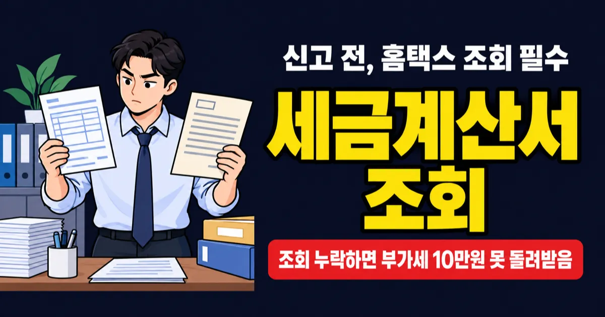 세금계산서 조회 안 하면 부가세 10만원 못 돌려받나?