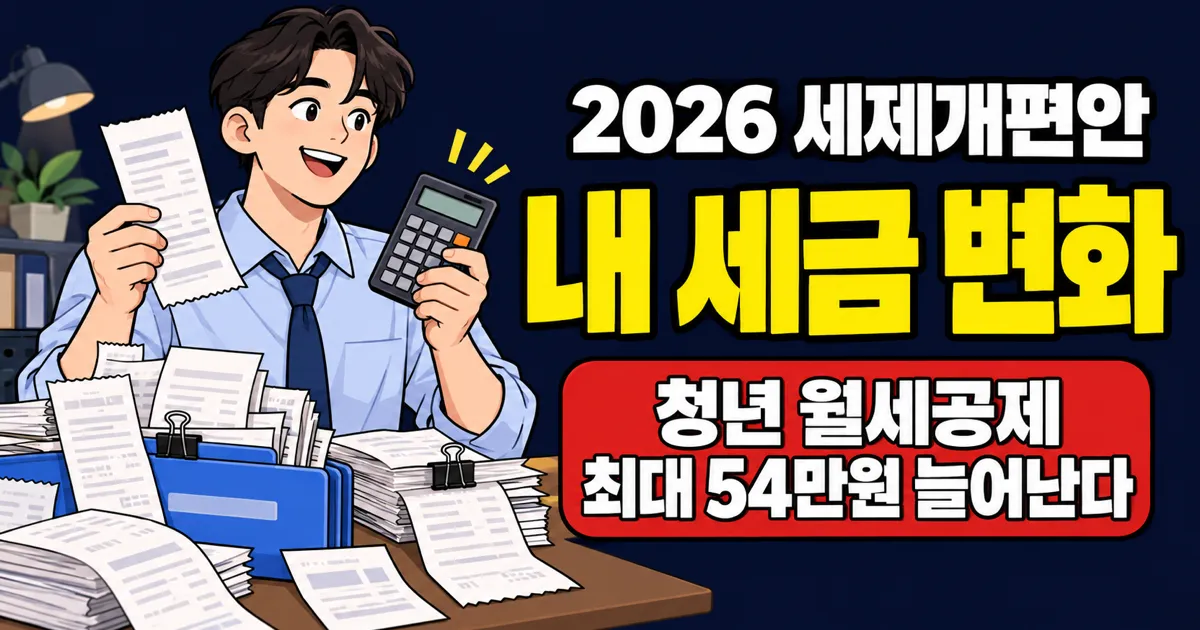 2026 세제개편안, 청년 월세공제 54만원 늘고 출산공제는 사라진다? 내 세금 계산