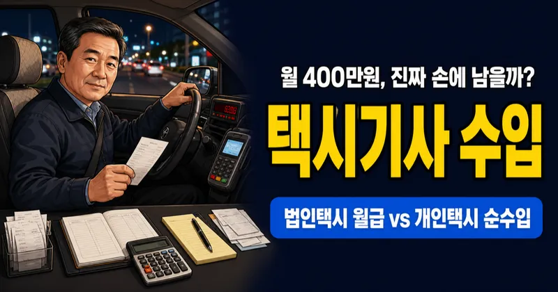 택시기사 수입 월 209만원인데 개인택시는 400만원일까?
