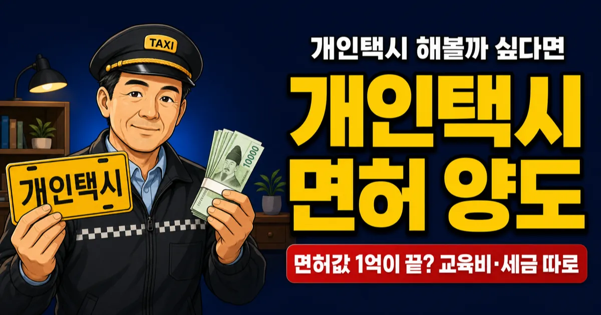 개인택시 면허 양도 비용