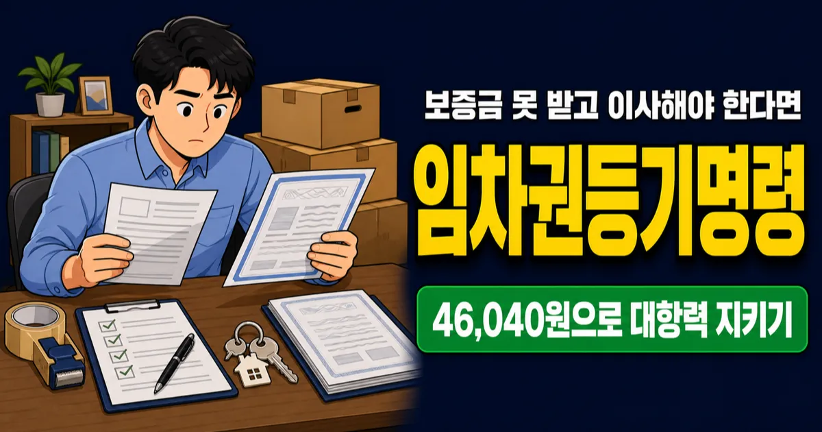 임차권등기명령, 비용 46,040원으로 보증금 지키는 4단계 절차