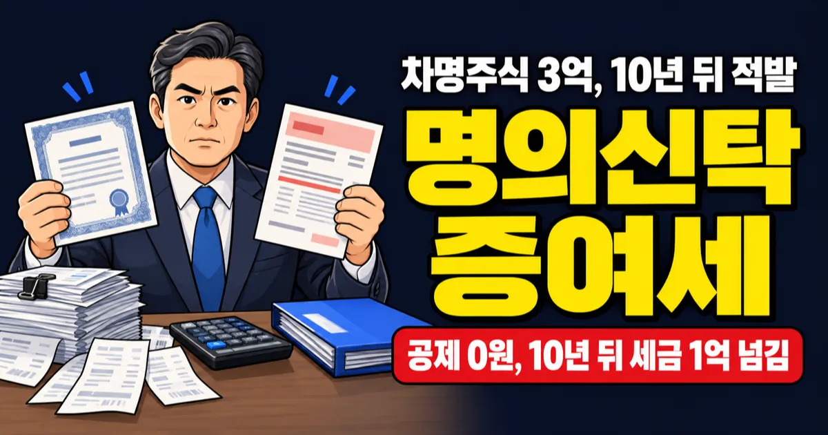 명의신탁 주식 3억, 증여세 5천만원인데 10년 뒤 걸리면 1억 넘는다고요?