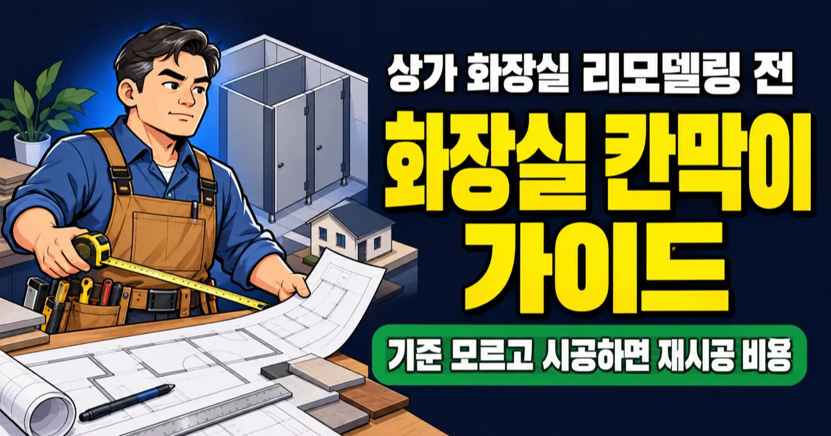 화장실 칸막이 설치비용, 3칸 자재·배송 97만원이면 끝일까?