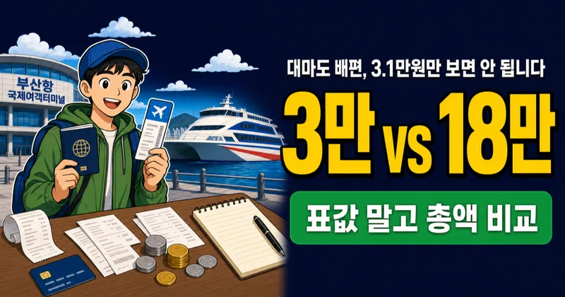 대마도 링크호 비용, 왕복 3.1만원인데 실제 총액은?