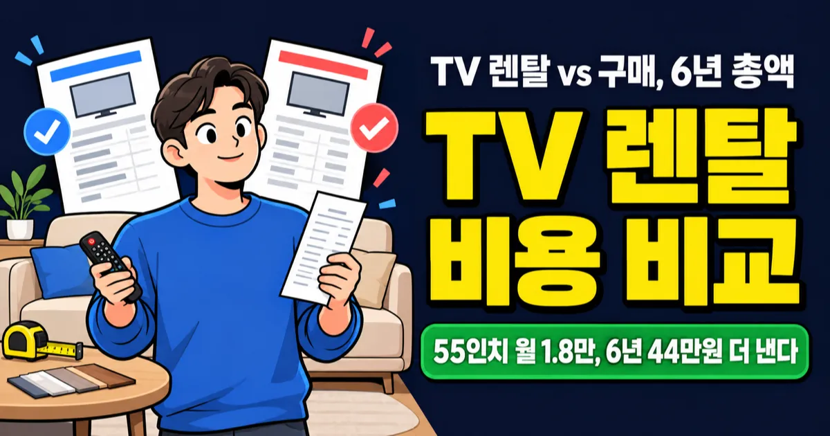 TV 렌탈 월 1.8만원, 6년 내면 구매보다 44만원 더 낼까?