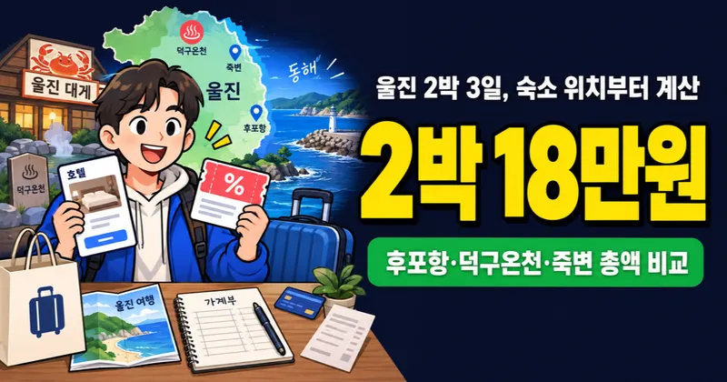 울진숙소 2박 18만원, 후포항 잡으면 이동비까지 아낄까?