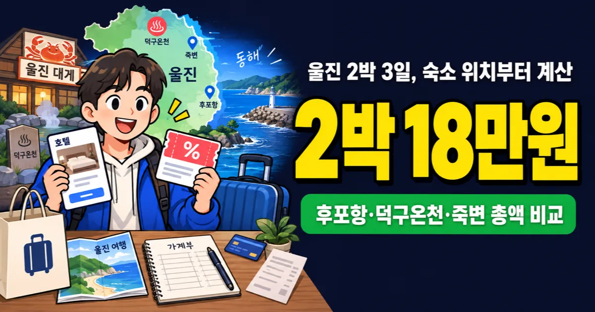 울진숙소 2박 18만원, 후포항 잡으면 이동비까지 아낄까?