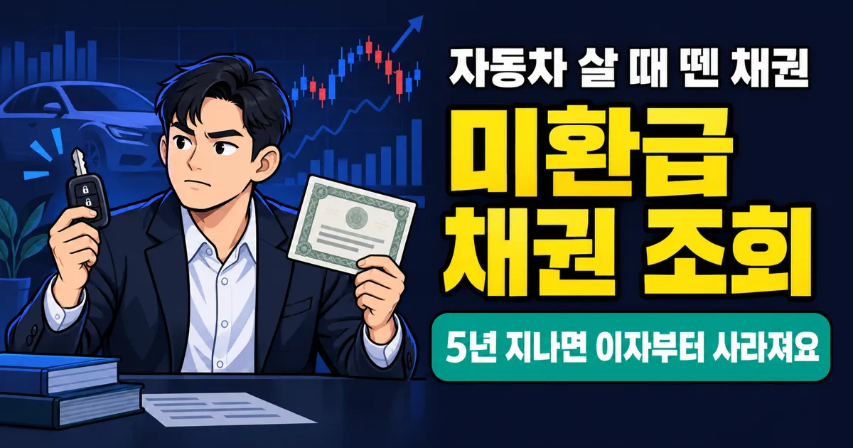 미환급 채권 조회, 자동차 살 때 뗀 100만원이 5년 뒤 110만원인데?