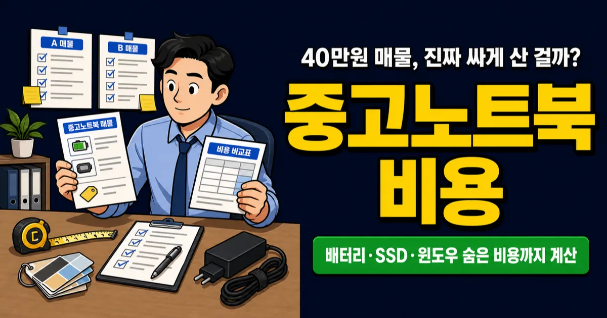 중고노트북 40만원이면 충분할까? 배터리·윈도우 숨은 비용