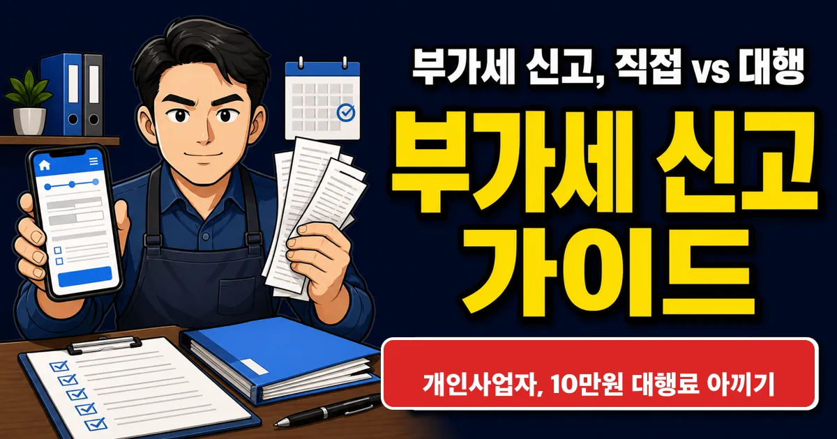 부가세 신고, 홈택스 20분 vs 대행 10만원?