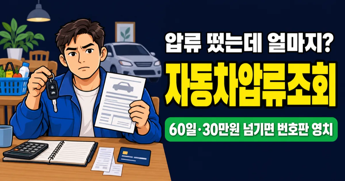 자동차압류조회 무료 확인, 과태료 30만원 넘으면 번호판까지 떼일까?