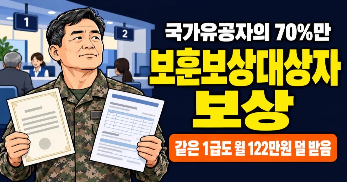 보훈보상대상자, 국가유공자 보상금의 70%만 받는다? 1급 284만원·7급 49만원