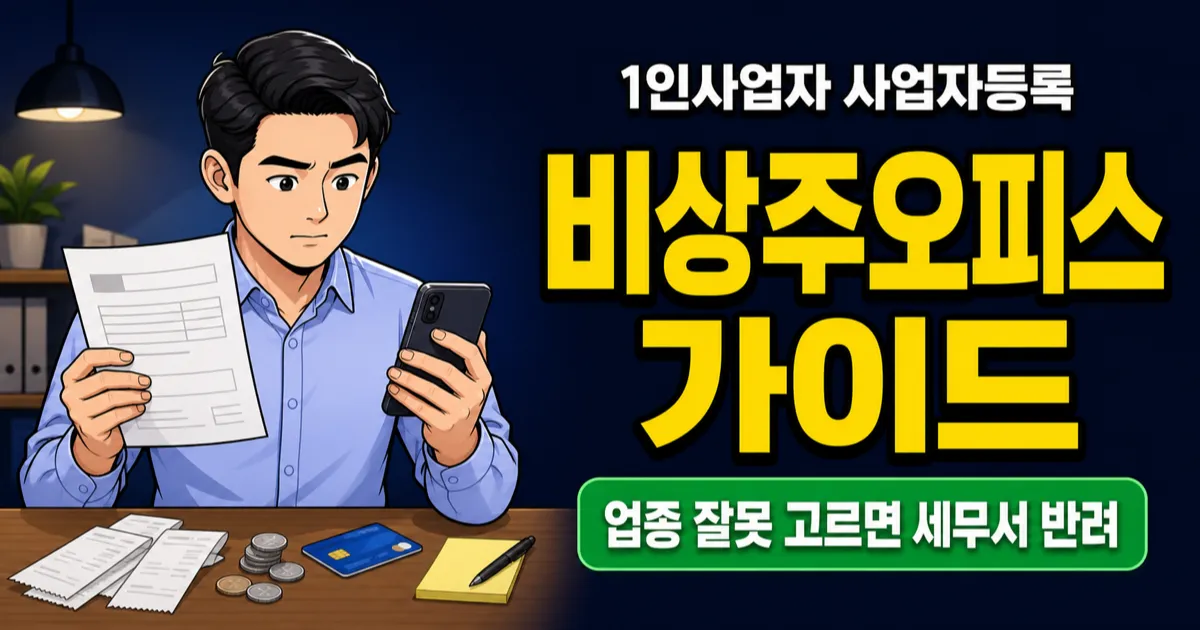 비상주오피스 월 3만원으로 사업자등록, 세무서에서 반려당하는 업종은?