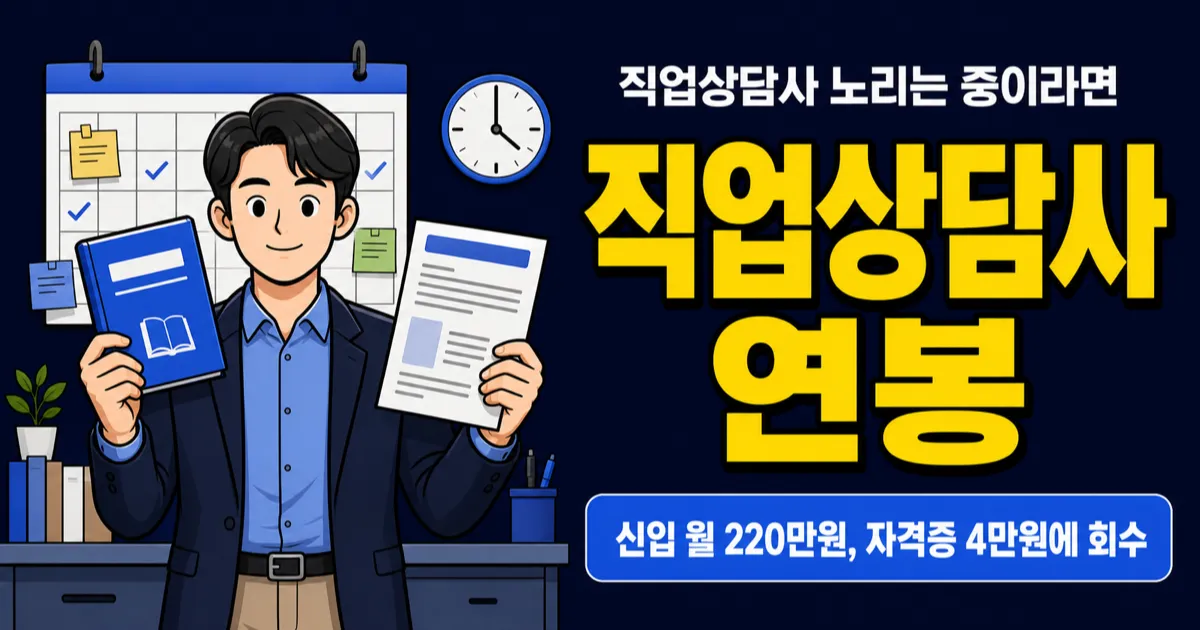 직업상담사 연봉 3,600만원, 2급 따면 바로 회수될까?