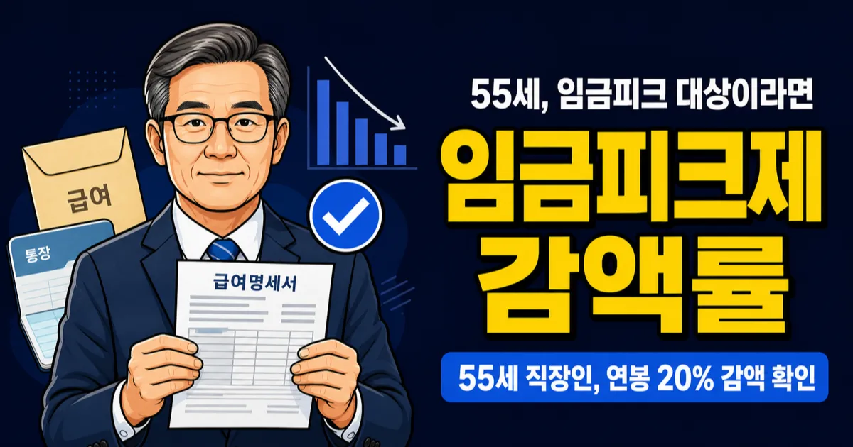 임금피크제, 55세부터 연봉 20% 깎인다고요? 유형별 감액률과 퇴직금 영향