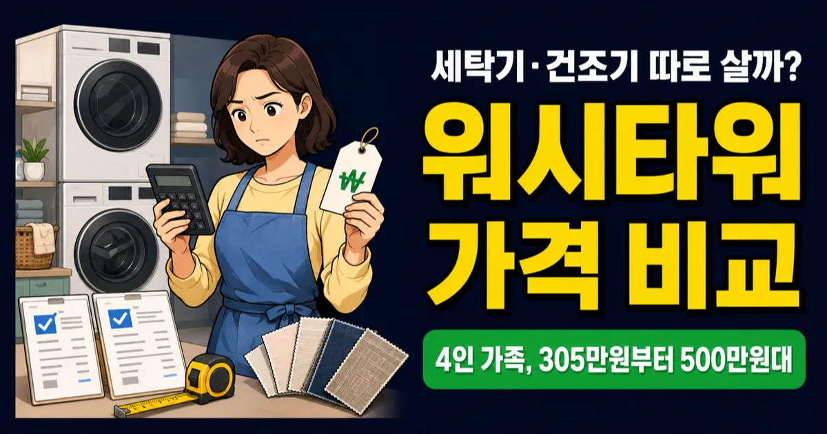 워시타워 가격 305만원인데, 세탁기·건조기 세트보다 비쌀까?