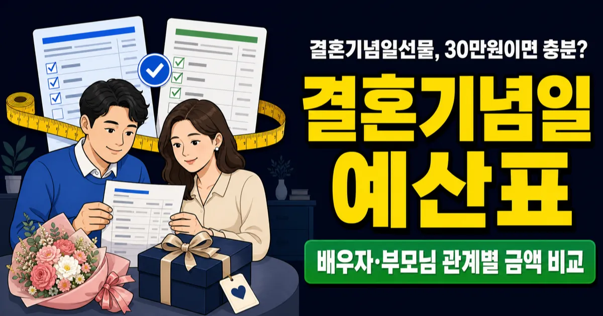 결혼기념일선물 30만원이면 충분할까? 배우자·부모님 예산표