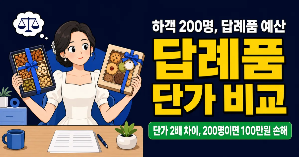 결혼 답례품 1인당 3,000원이면 충분할까? 하객 200명 기준 예산 시뮬레이션
