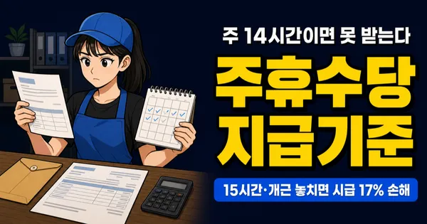 주휴수당 못 받는 경우, 딱 2가지 조건만 확인하세요