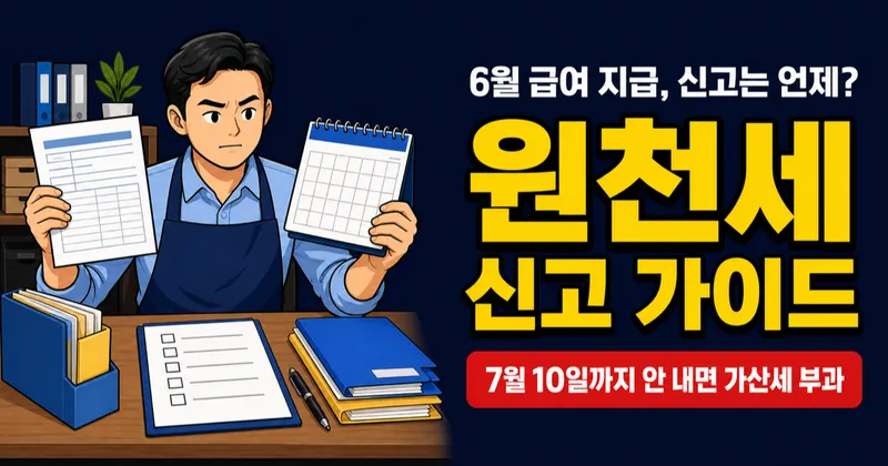 원천세 신고, 10일 넘기면 가산세? 홈택스 5단계