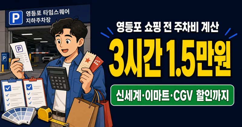영등포 타임스퀘어 주차요금, 3시간이면 1만5천원 맞나요?