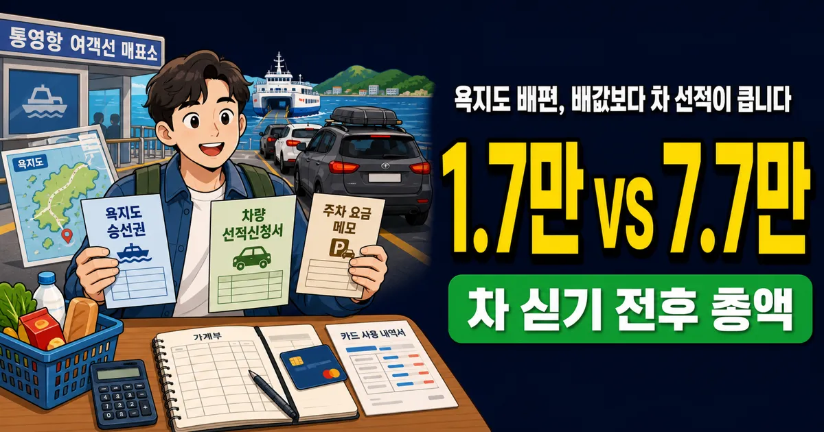 욕지도배편 1.7만원, 차 싣고 가면 7만원 더 들까?