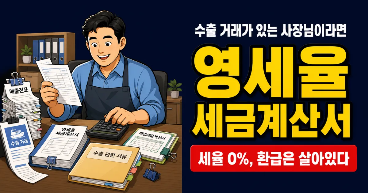 영세율 세금계산서 0%, 면세와 착각하면 환급 100만원 놓칠까?