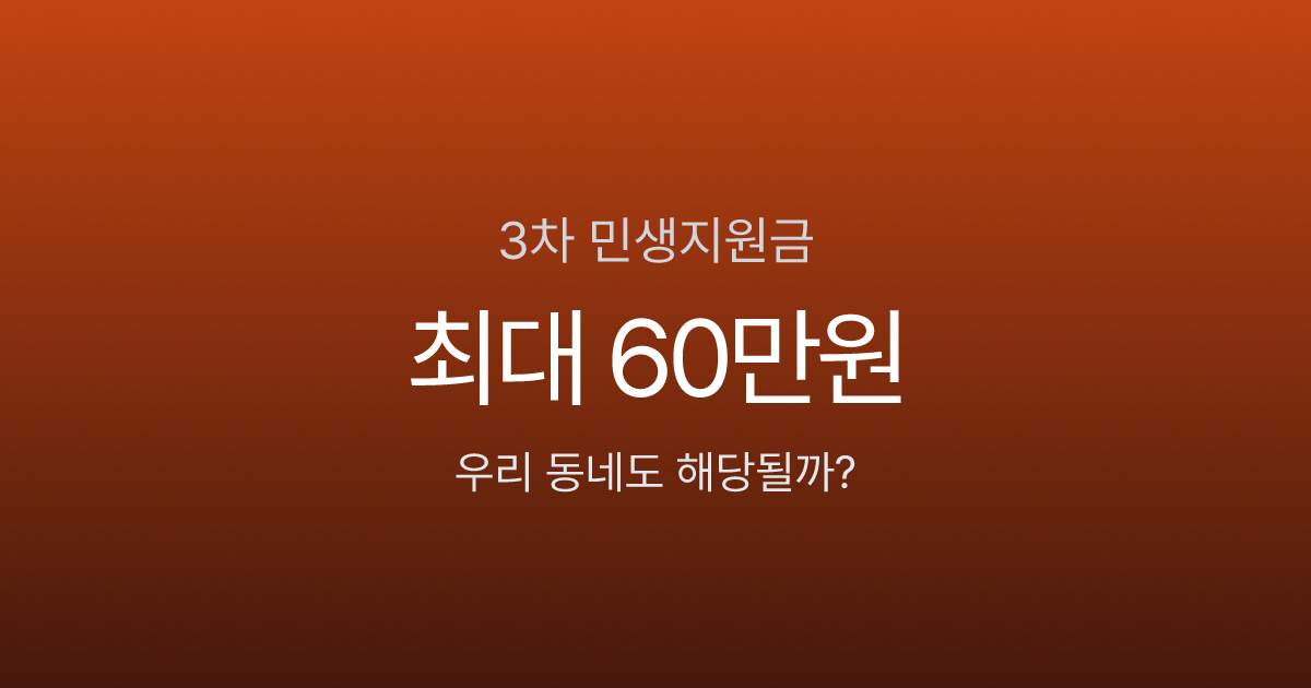 민생지원금 3차, 서울은 0원? 지역별 최대 60만원 차이 나는 이유