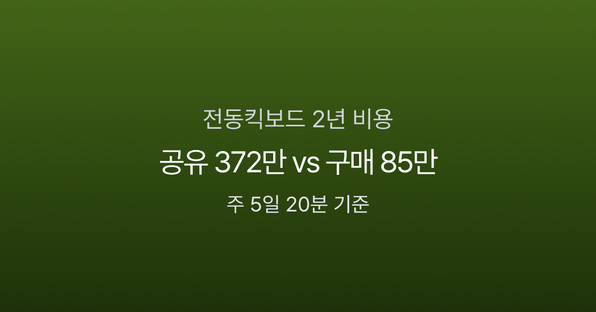 전동킥보드 비용 가이드