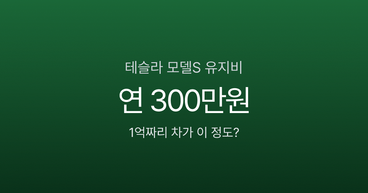 테슬라 모델S 유지비 분석