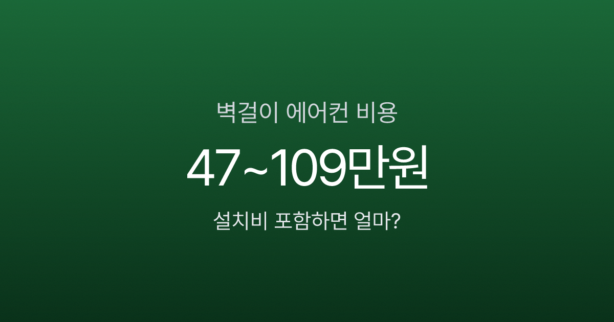 벽걸이 에어컨 비용, 47만원짜리가 설치하면 80만원? 구매부터 유지비까지